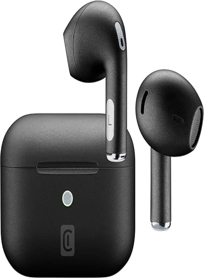 cellularline | CRYSTAL TWS Bluetooth 5.0 Wireless In-Ear Earphones with Charging Case – Environment Noise Cancelling – Talk Time: 3.5 Hours – Charging: 1.5 Hours – Range: 10 m – Colour Black